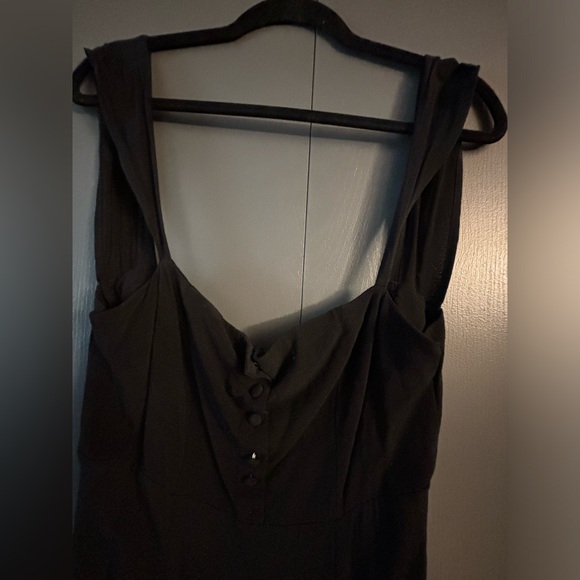 Flynn Skye black, long, button down front, Large, dress, ruffle strap - Picture 6 of 6